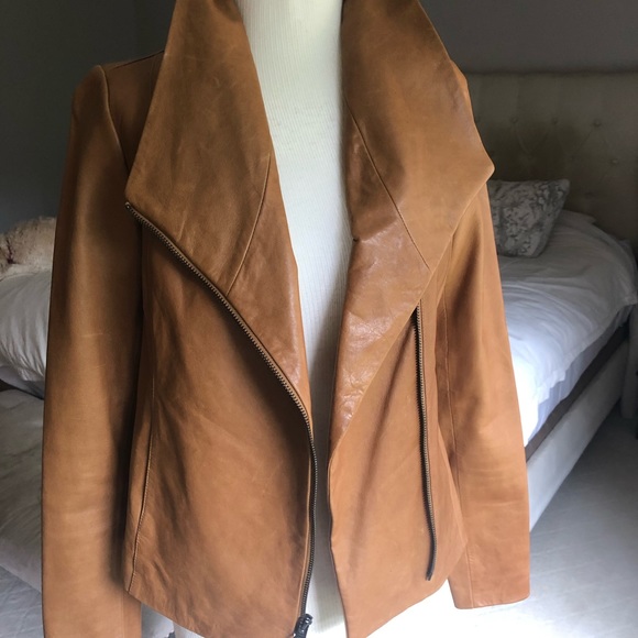 VINCE leather scuba jacket.  Worn once - Picture 6 of 14